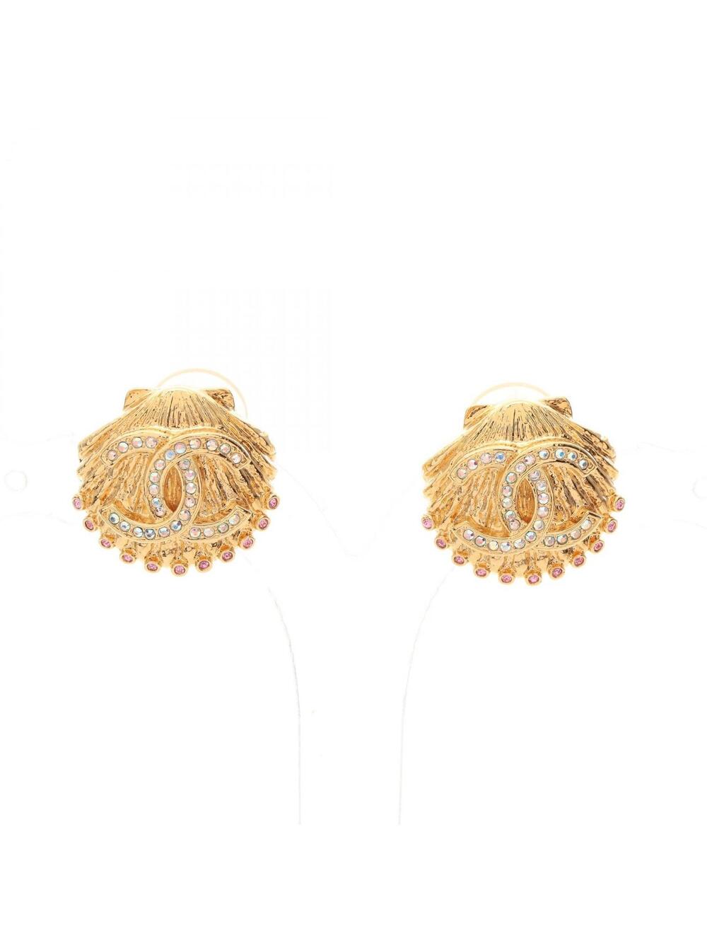 Chanel Coco Mark Shell Motif Earrings #272204C80B